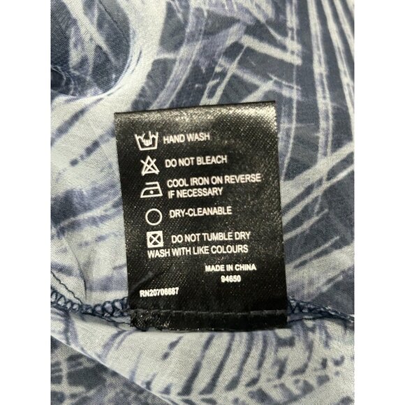 Guess Womens Sleeveless Palm Leaf Print Halter Top Blue Sz Large Flowy Boho NEW - Picture 9 of 11